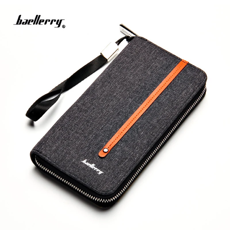 New Designer's Canvas Man Wallet Brand Baellerry Men's Wallet Long Clutch Card Purse For Male Fashion Phone Bag With Coin Pocket