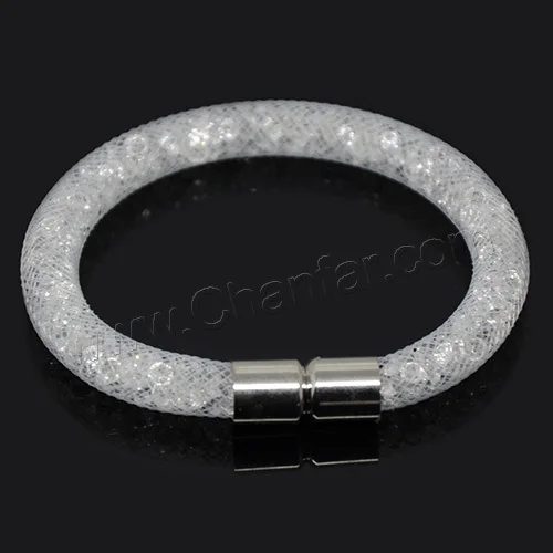 white Chanfar Модный женский браслет из кристаллов одинарный, сетчатый Браслет ювелирные изделия - Окраска металла: white
