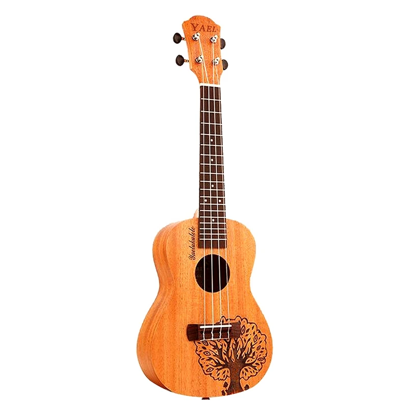 Chocolate Yael 23 дюймов 4 струны Sapele Ukulele палисандр гриф Гавайская мини гитара; музыкальные инструменты форма дерева Симпатичные концертные Гавайские гитары - Цвет: Chocolate