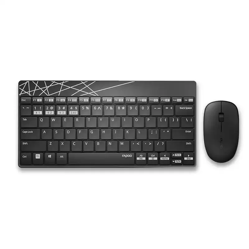 Rapoo 8000M многомодовая Бесшумная Беспроводная клавиатура мышь комбо Bluetooth 3,0& 4,0 RF 2,4G переключение между 3 устройствами