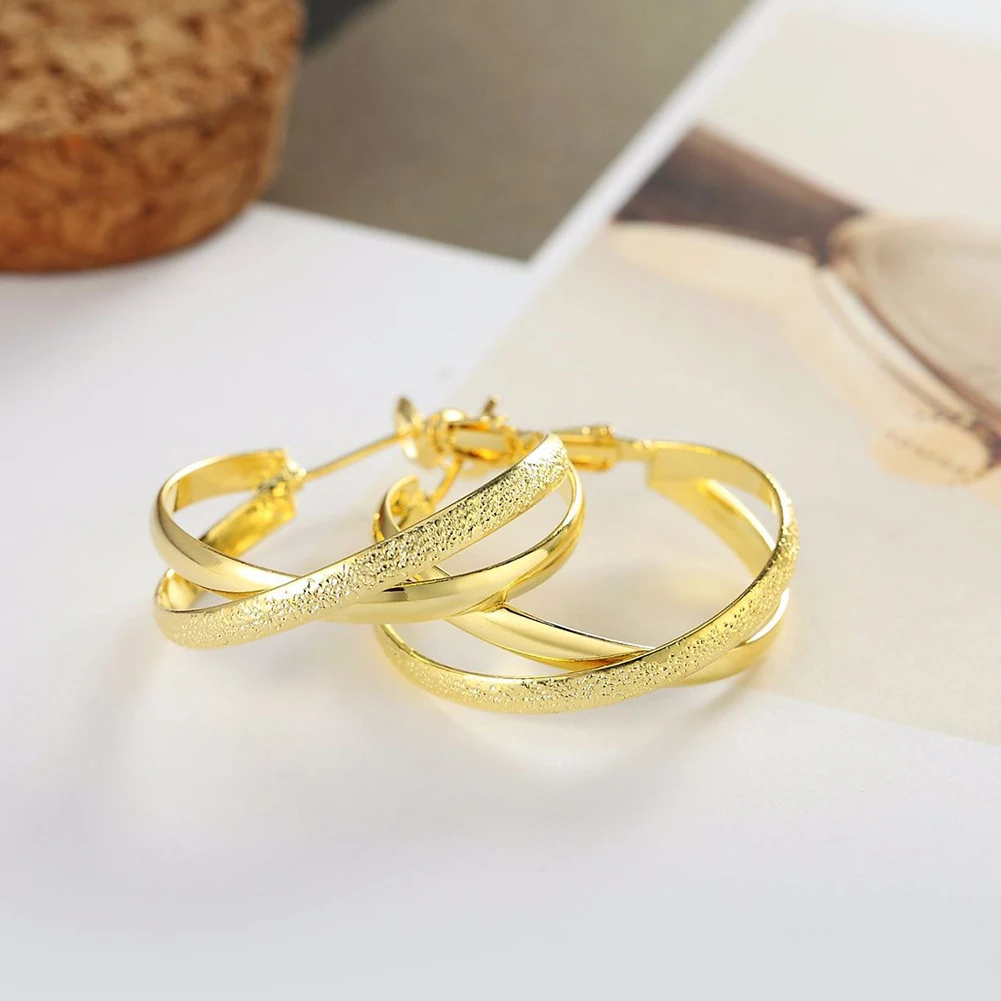 Винтажные женские матовые серьги кольца в виде креста для вечеринки ювелирные