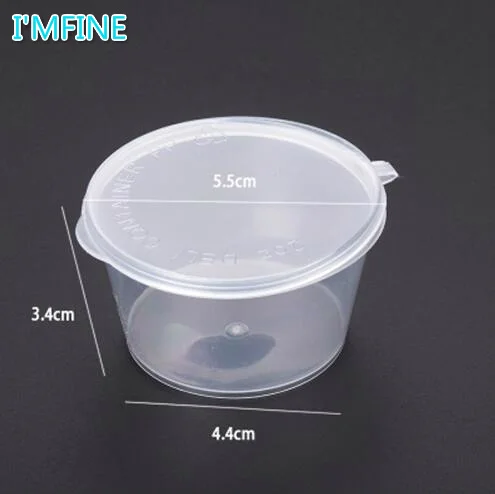 100 шт./лот 50 мл 2 унции пищевая PP чашка для приправ Одноразовая дегустации салатный