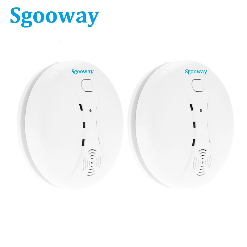 B 2pcs Sgooway беспроводной противопожарный детектор дыма портативный сигнализации датчики для дома охранной сигнализации системы - Цвет: B 2pcs