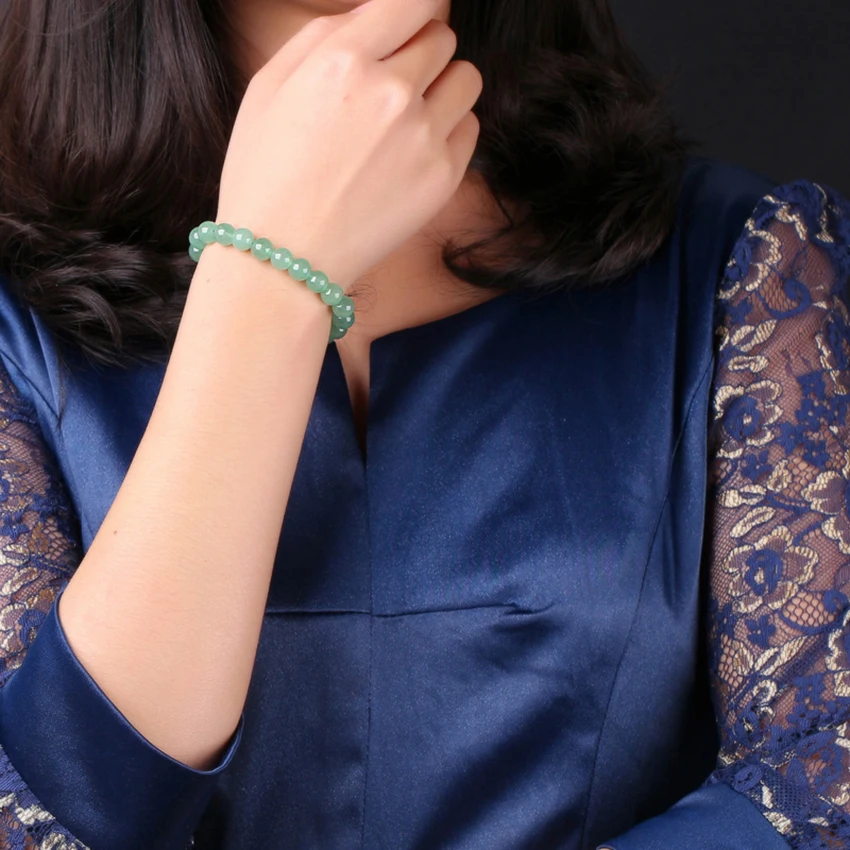 

Aventurine Natural Stone Bracelet Female 8-12mm Couple Bracelets For Women Jewelry Round Beads Bracelets For Girls