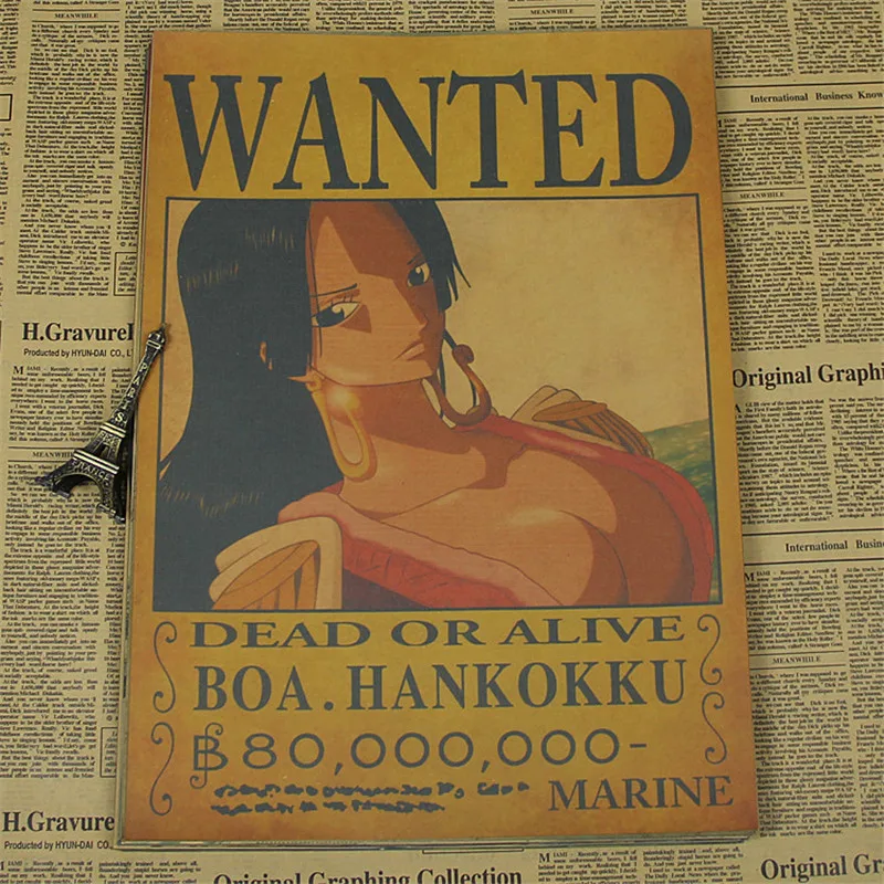 Винтажный мультфильм аниме Луффи Чоппер хотел один кусок плакат для кафе детский