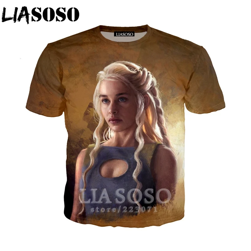 LIASOSO Летний Новый Модный Мужской Женский свитшот с 3D принтом ТВ Игра престолов