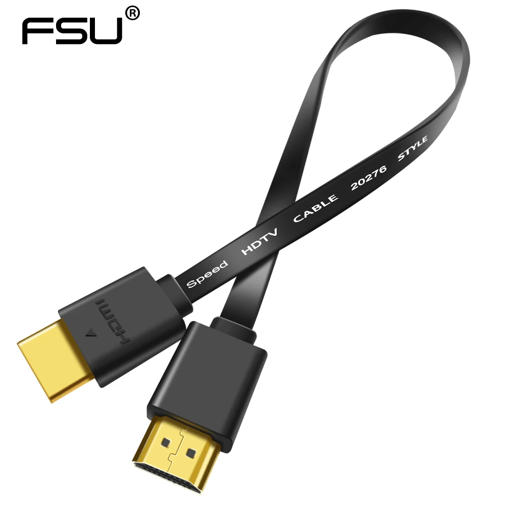 1,4 версия Высокое качество Тонкий hdmi плоский кабель позолоченный штекер Male-Male HDMI кабель 1080p 3D 0,3 м 0,5 м 1 м 1,5 м