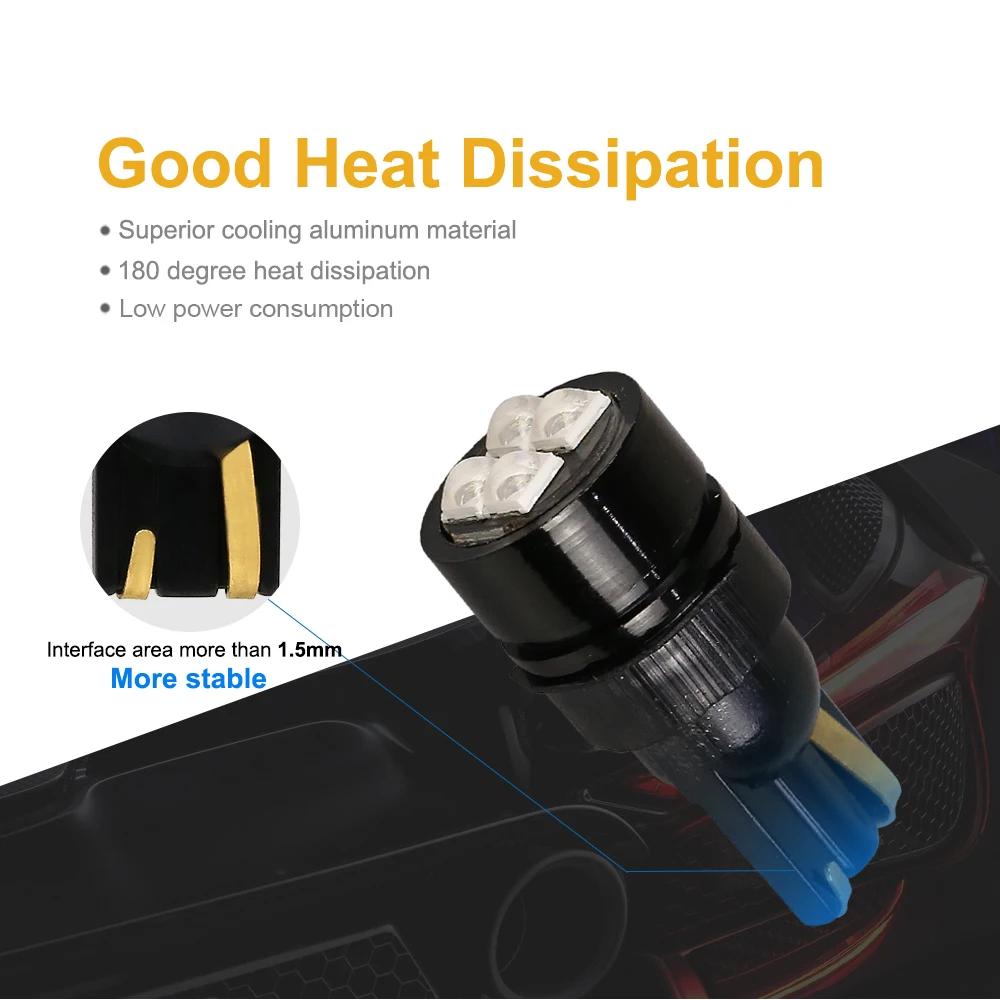 ANMINGPU 2 шт сигнальная лампа W5W светодиодный 3030 SMD T10 168 194 габаритные огни для чтения