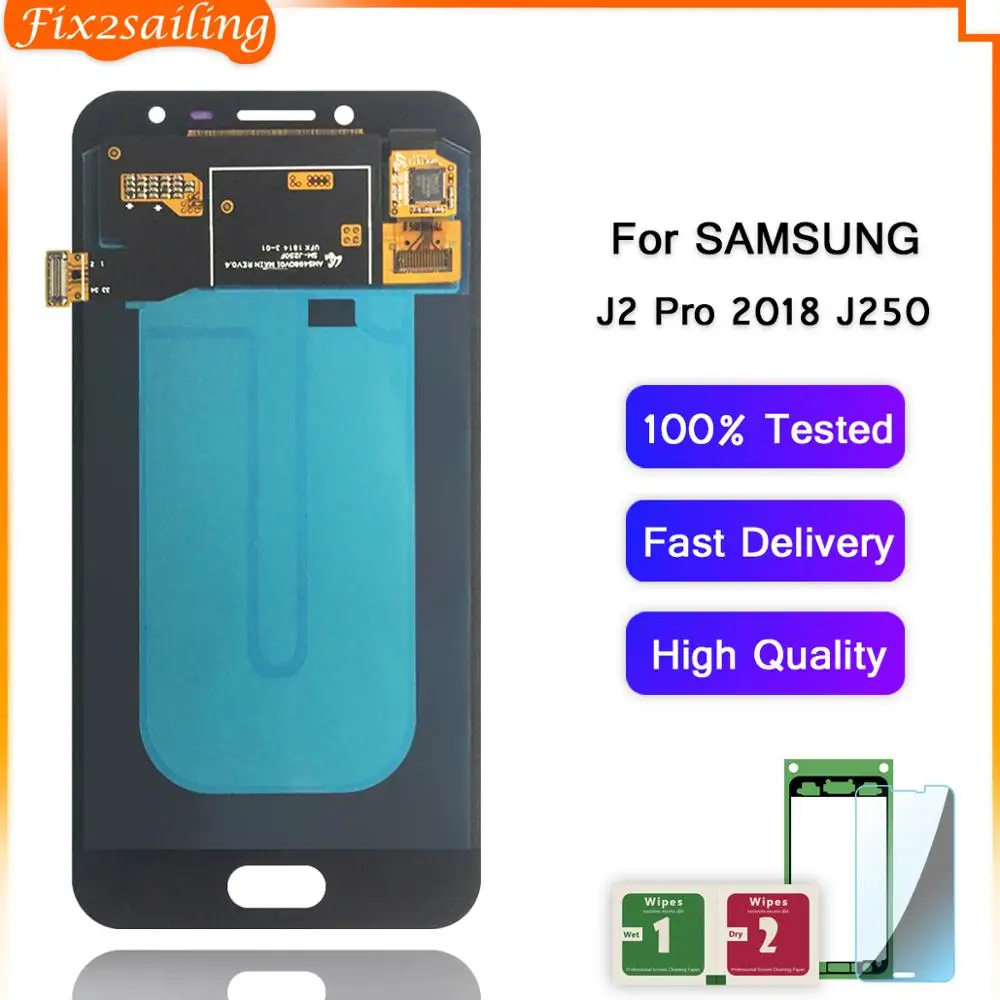 Супер Amoled ЖК дисплей для samsung J2 Pro J250 сенсорный экран дигитайзер в сборе 2018 J250M