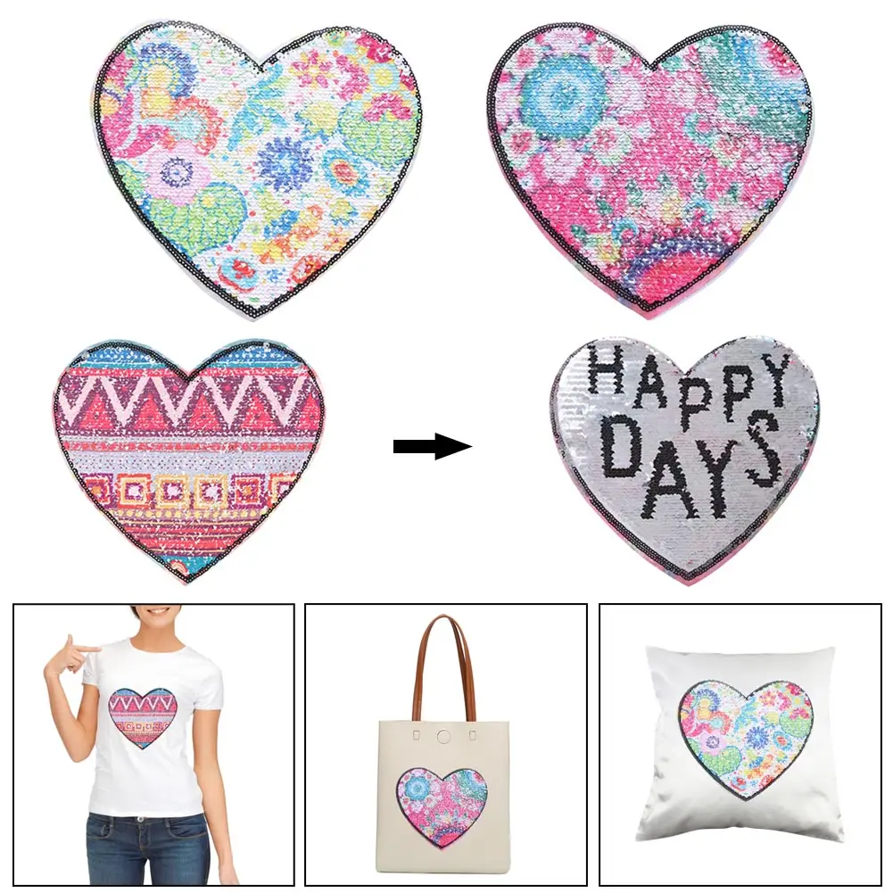 Лучшее изменение цвета блестки патч Реверсивный пришить на аппликацию в форме