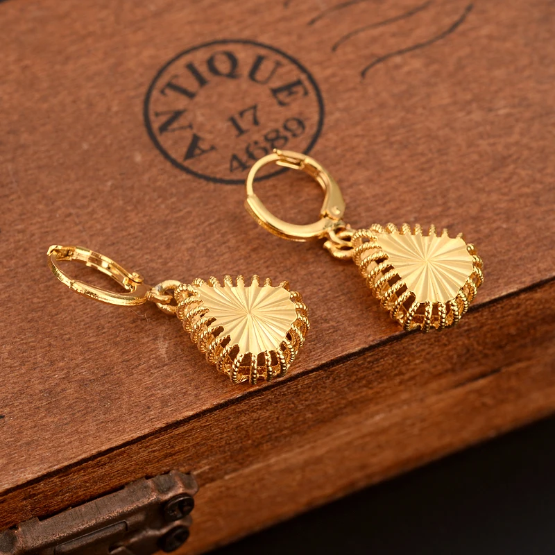 Золотые серьги-подвески love в эфиопском стиле Нигерии Кении Ганы | Украшения и