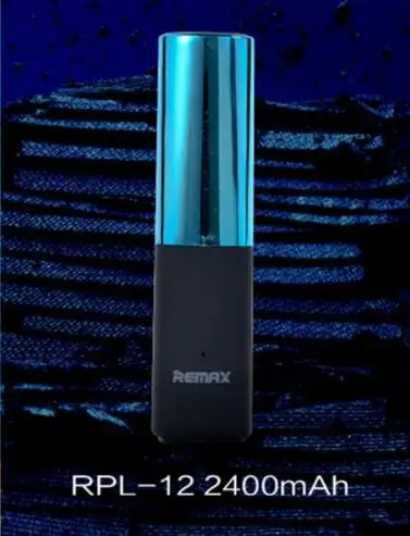 Remax портативная губная помада Mini 10000 mah power bank 10000 mah power bank 2400mah пленка камера 2A Внешнее зарядное устройство USB - Цвет: 2400mah blue