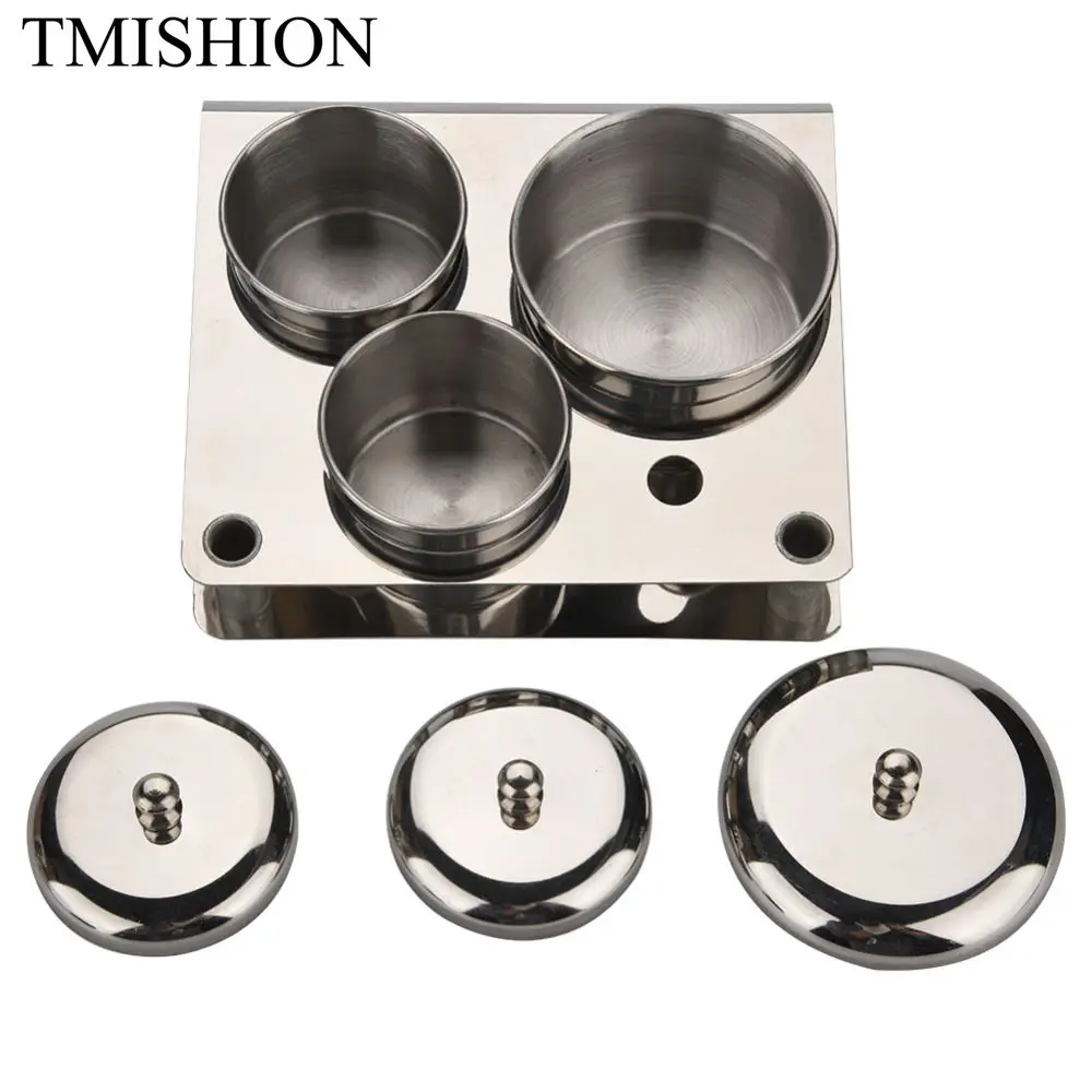 TMISHION нержавеющая сталь дизайн ногтей мини порошок и жидкость Набор банок коробка