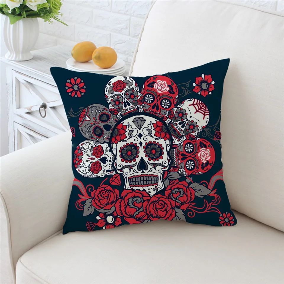 BeddingOutlet коллекция чехлов для подушек с изображением сахарного черепа черно белые