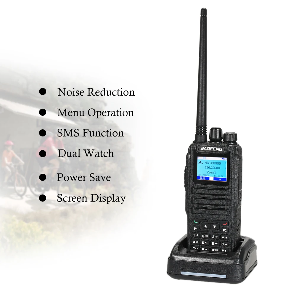 BAOFENG цифровая DM-1701 рация Двухдиапазонная VHF/UHF 136-174 MHz/400-470 MHz двухстороннее радио портативный приемопередатчик