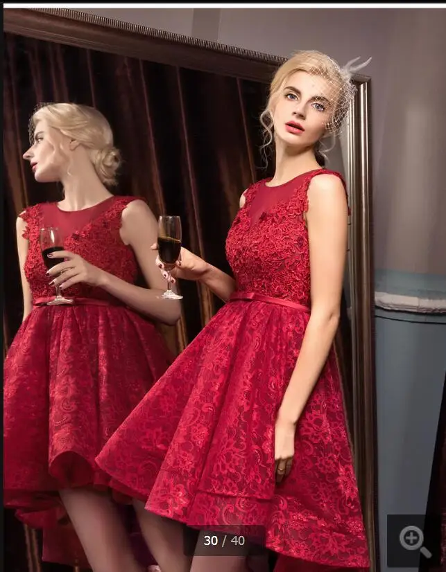 2017 модное короткое Кружевное платье для выпускного вечера с открытой спиной