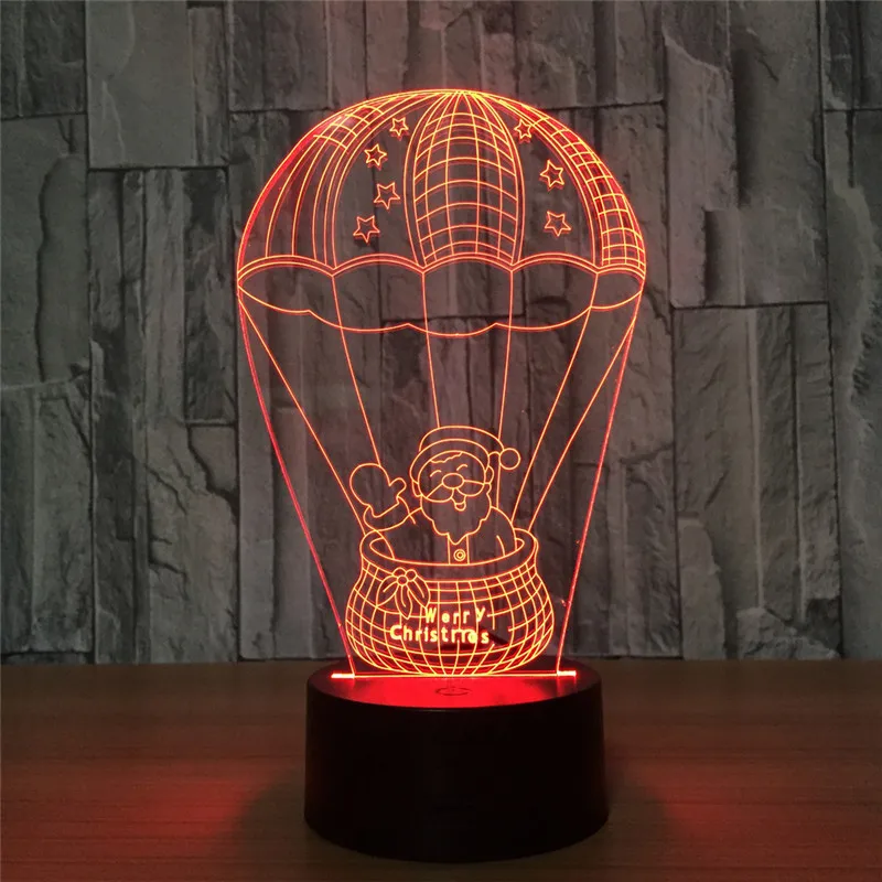 Дистанционная 3D лампа воздушный шар Санта-Клаус ночник RGB атмосферный свет