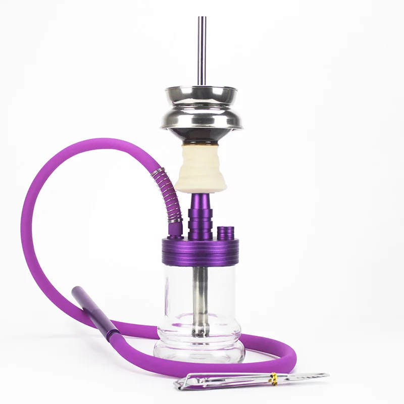 Purple Set Стиль портативный дорожный кальян с курительной трубой Chicha Narguiles Sheesha стекло oduman кальян Simplex кальян SH174 - Цвет: Purple Set