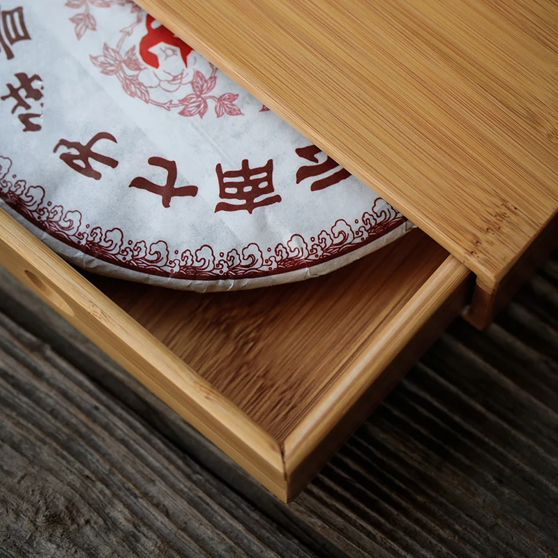 

Creative Storage Puer Cake Box Teaware Shelf Locker Natural Bamboo Multi-layer Drawer Pu'er Separator Tea Ceremony Accessories