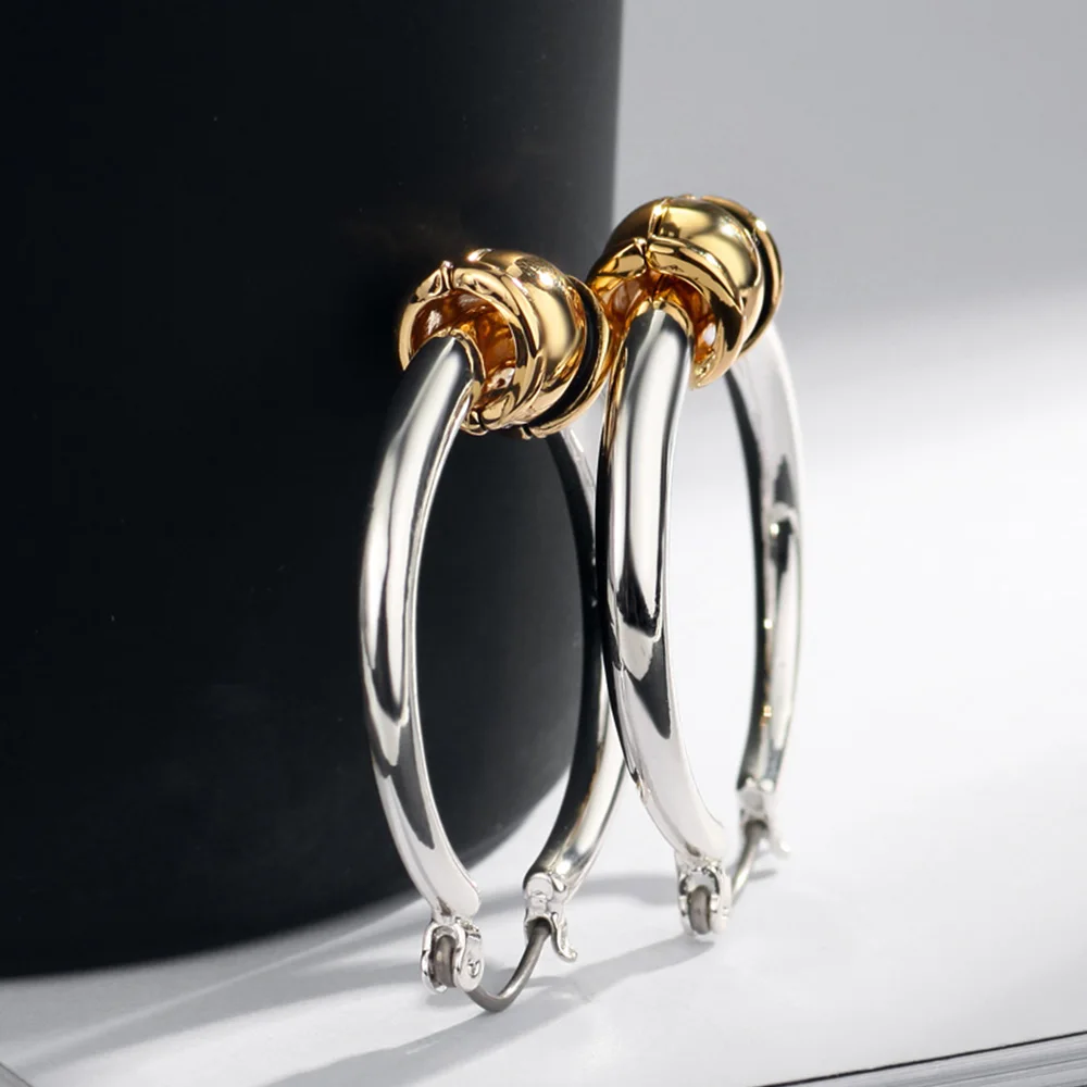 Модные серьги кольца Neoglory для женщин очаровательные двухцветные ювелирные