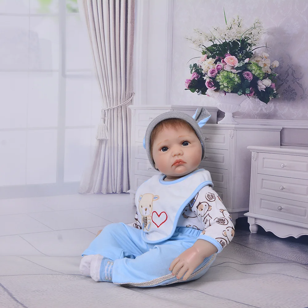 Silicone Newborn Babies Doll with Cloth Body 22 Inch Baby Toy For Kids Reborn Toys Playmate Bebe Handmade |