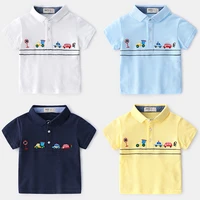 2019 summer boys shirts cotton cartoon car print 2 3 4 5 6 years toddler boys shirt kids clothing fashion lapel boy shirts