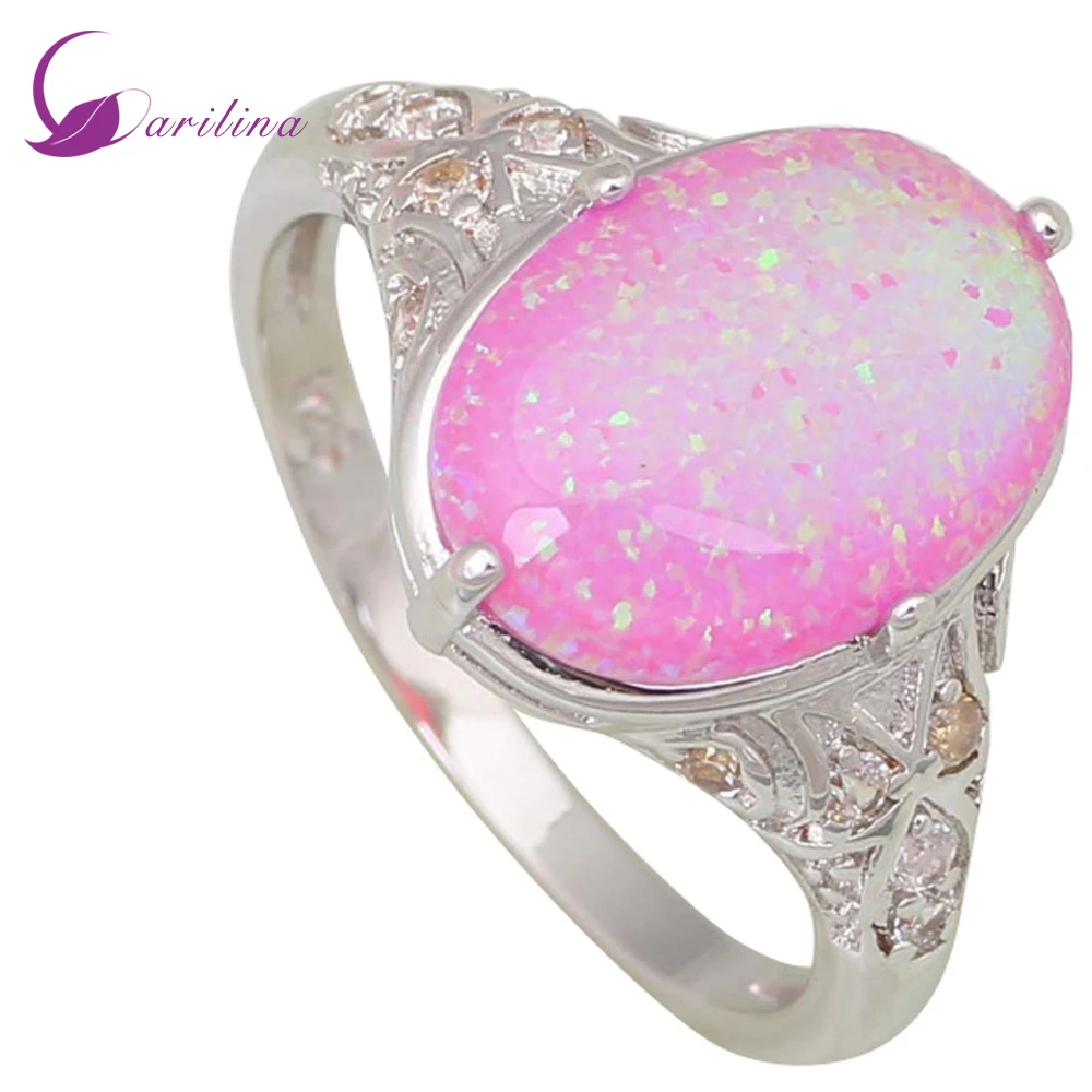 Модные кольца с опалом изящные ювелирные изделия женские розовым огненным