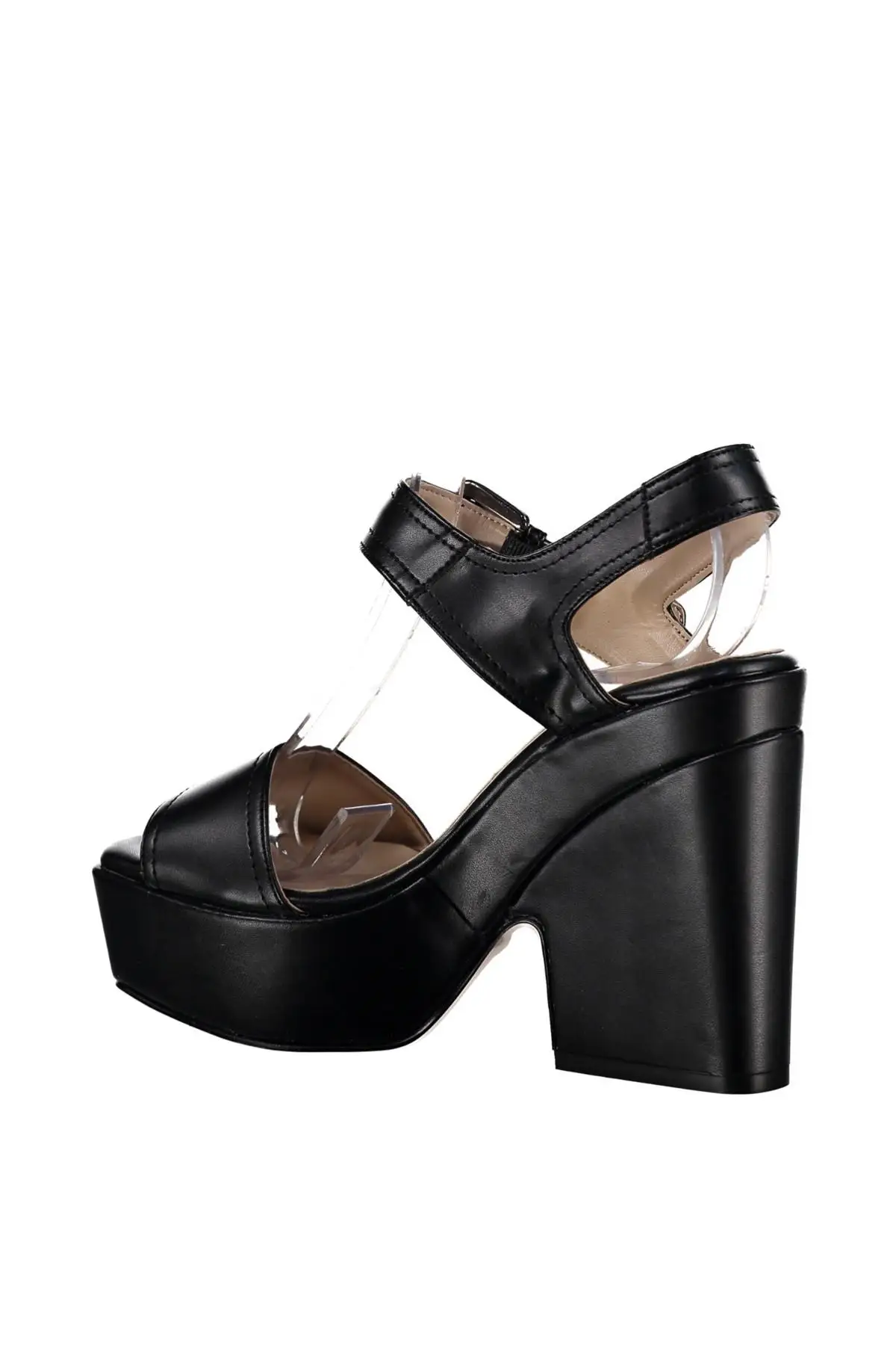 Черные женские туфли из натуральной кожи на высоком каблуке с жемчугом 120130002331 |