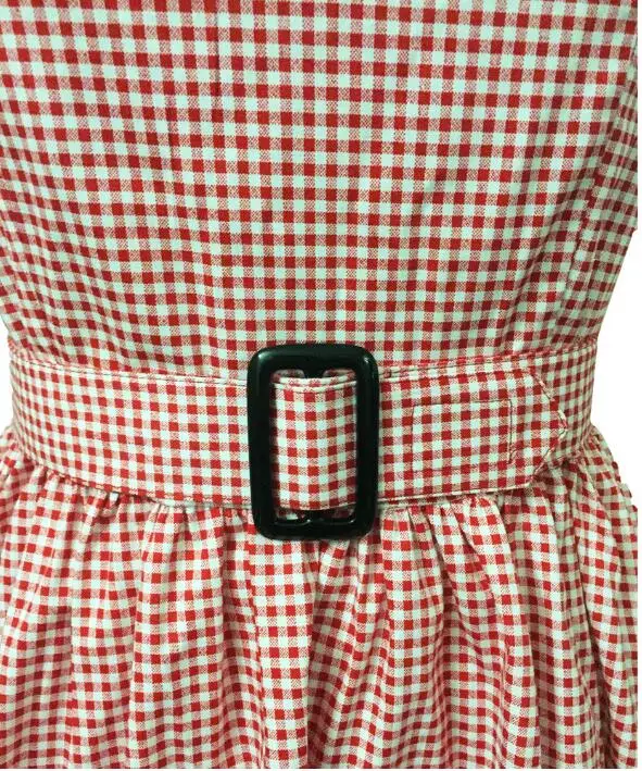 Новые женские Клетчатый узор Slash Средства ухода за кожей Шеи 1950 s рокабилли