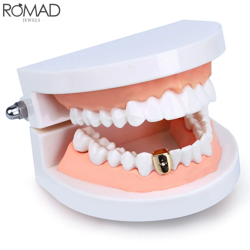 ROMAD Рэппер зубы grillz хип хоп золотые зубы грили зубные Панк зубы сетки накладки панк украшения для зубов Косплей вечерние подарки R5