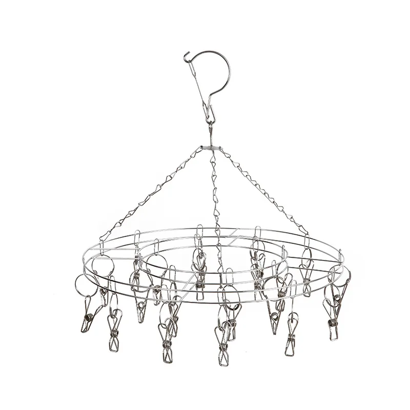 

20 Clip Aluminum Metal Sock Underwear Clothes Outdoor Airer Dryer Laundry Hanger Stainless Steel Square Wire Clip Clothes Rack