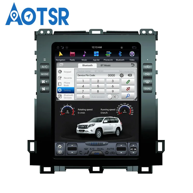 Автомобильный GPS навигатор в стиле Tesla на Android 8 для Toyota Land Cruiser Prado/Lexus GX470 02 09