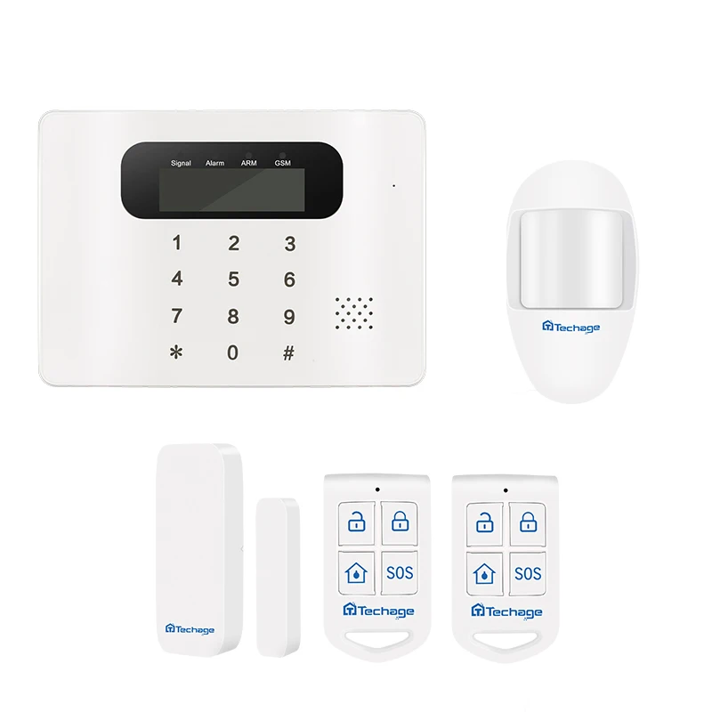 Techage сенсорная GSM сигнализация Android IOS APP PIR детектор движения проводная сирена