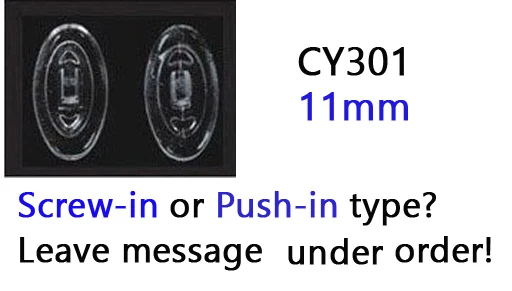 CY301 screw or push 500 шт./лот,, розничная и, очки, силиконовые носоупоры, различные типы и размеры, аксессуары для очков - Цвет: CY301 screw or push