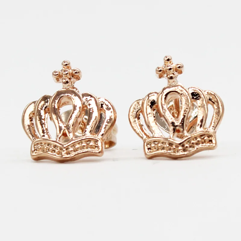 ISINYEE модные маленькие серьги гвоздики с крестом в форме короны для женщин и