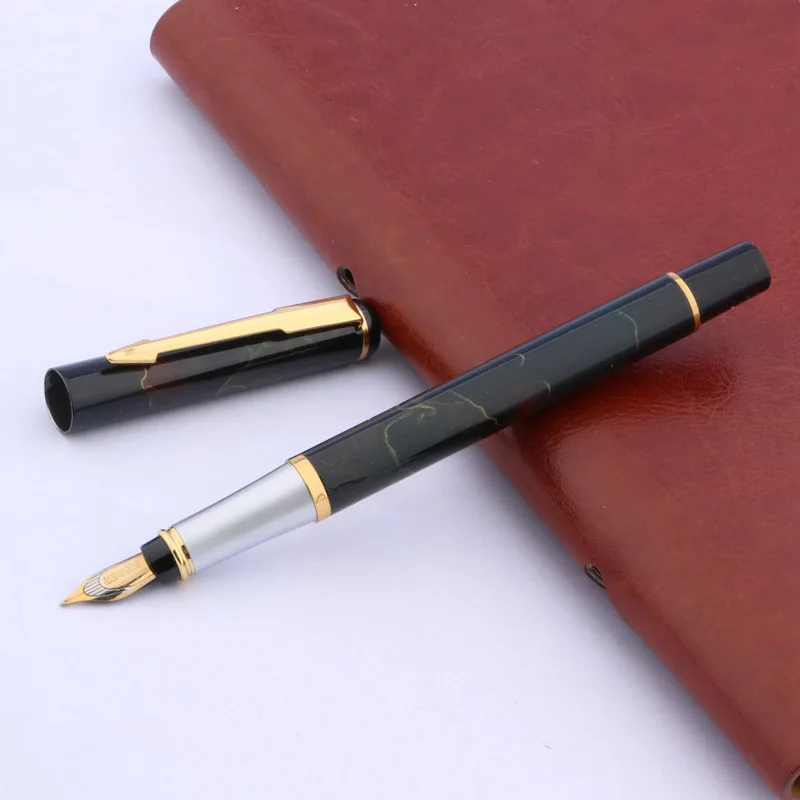 Высокое Качество Бренд baoer 801 черный цвет золотой M шт авторучка чернильная