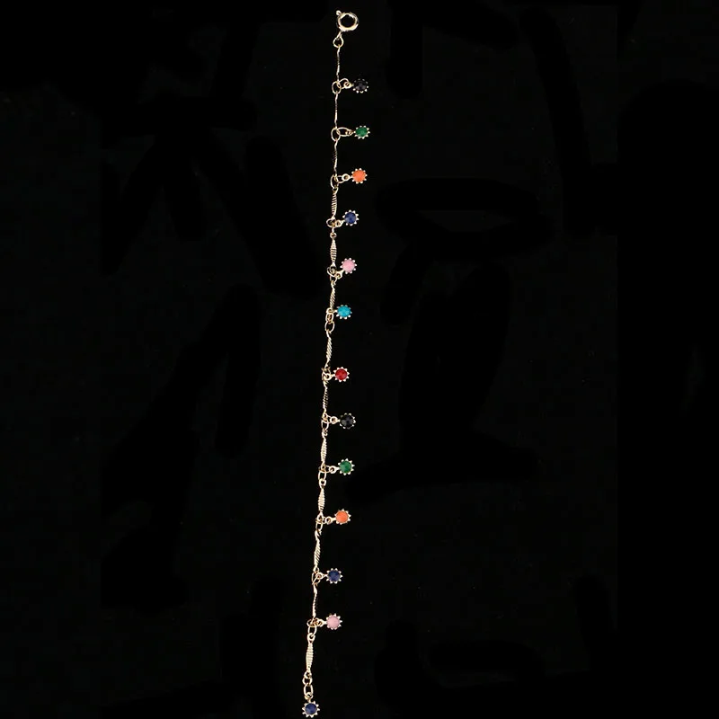 FORSEVEN браслеты золотого цвета для женщин цветной горный хрусталь Подсолнух капля