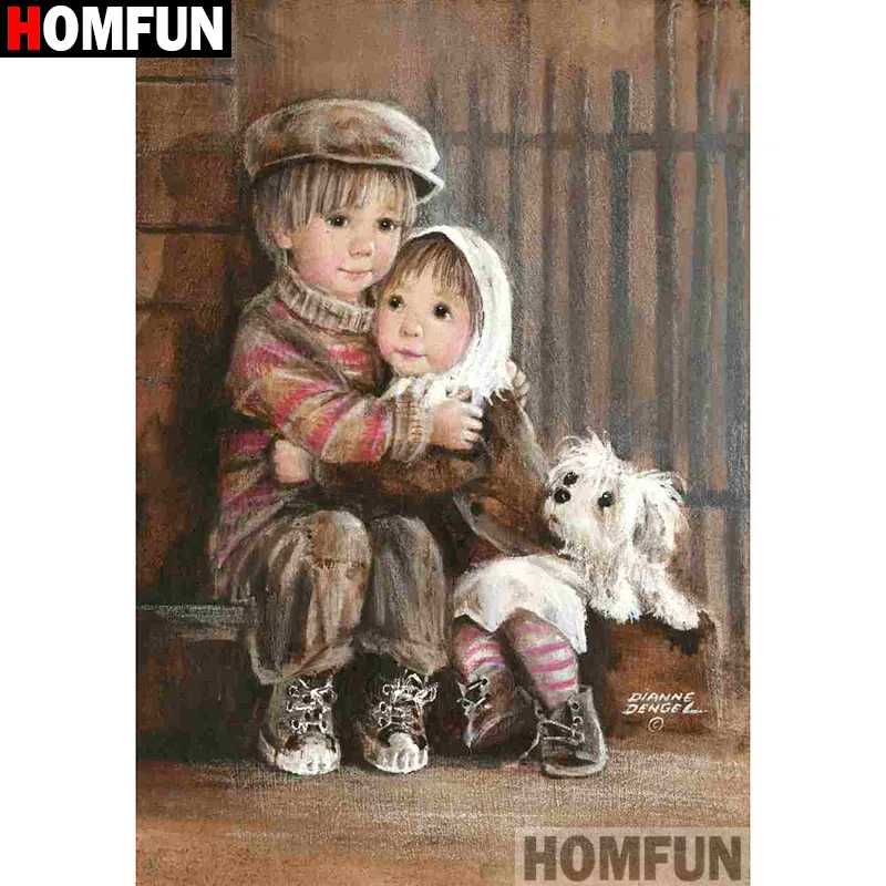 HOMFUN Алмазная картина полностью квадратная/круглая &quotдетская&quot вышивка