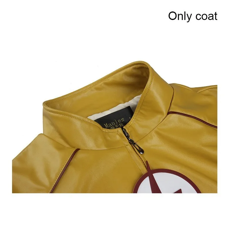 Only coat Флэш Сезон 3 малыш вспышка костюм Косплэй Уолли Уэст взрослых Для мужчин наряд супергероя Хэллоуин Косплэй костюм Индивидуальный заказ - Цвет: Only coat