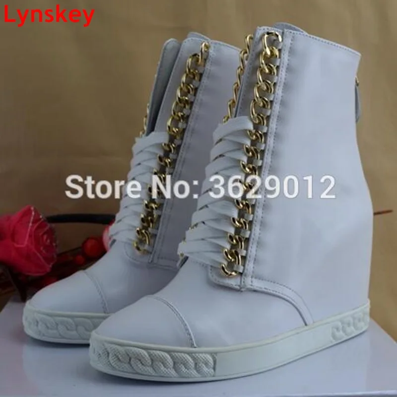 Lynskey/женские модные ботильоны на скрытой танкетке и платформе Полусапоги