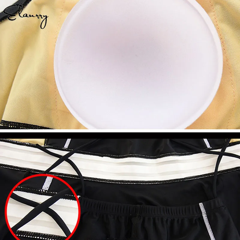 2018 New Women Swimwear Sport Tankinis Set Swimsuit Short Sleeve Two Pieces Beach Swimming Suit Shorts Surfing Beachwear Female | Спорт и