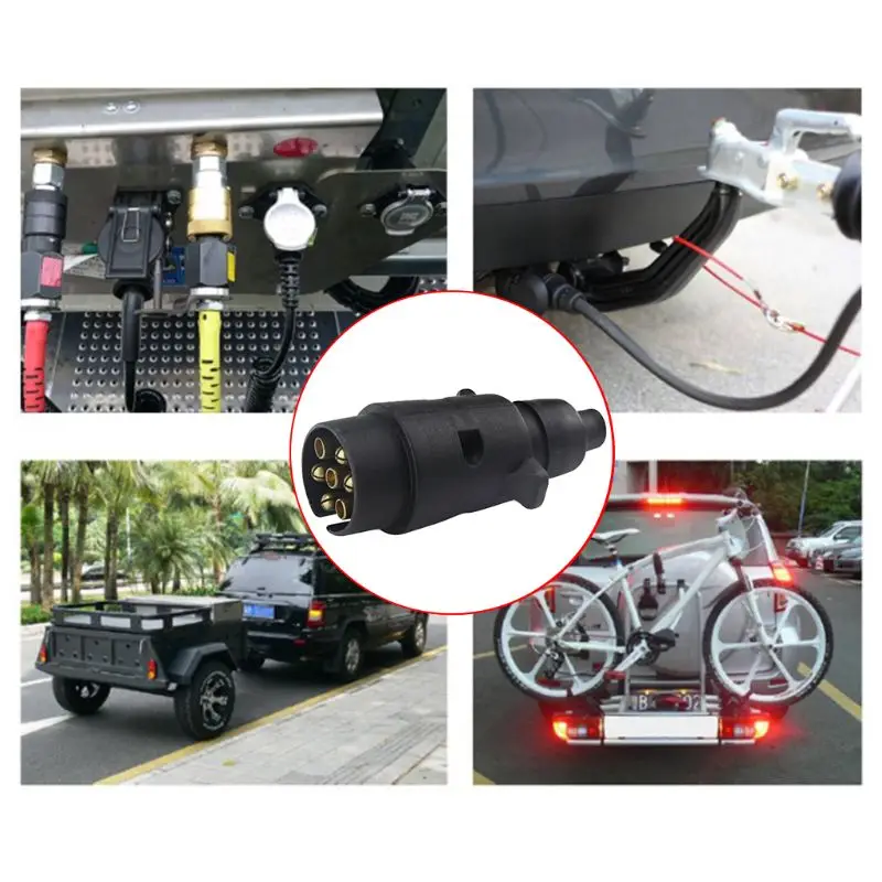 

12V 7 Way Round Standard European Car Plug Connector Plastic 7 Pin Socket Plugs For Trailers RVs