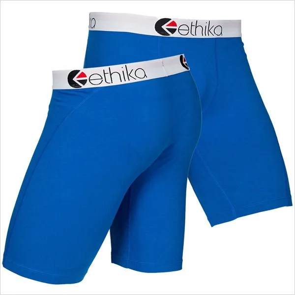 Распродажа! Ethika мужское удобное нижнее белье хлопок спандекс боксер длинные ноги скейтборд - Цвет: Blue