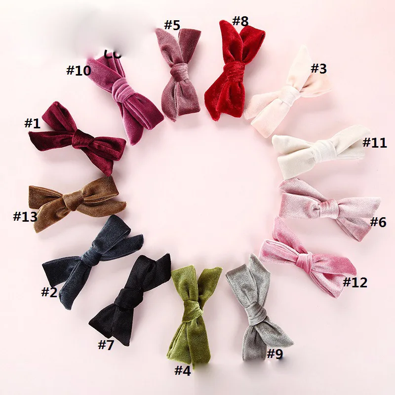 Бархатные заколки для волос с бантом девочек 3 2 дюйма модные женщин аксессуары 36