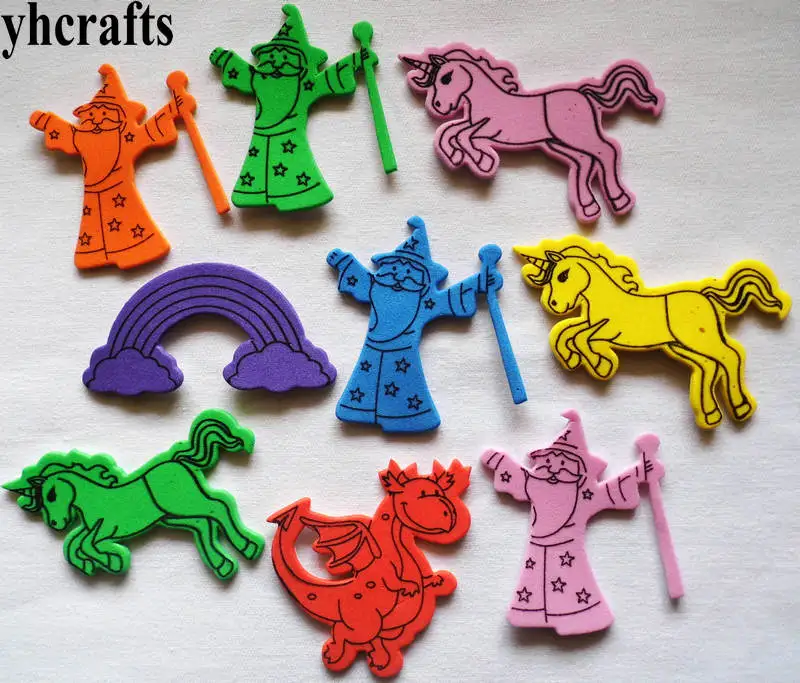 20PCS rainbow 1 пакетов/лот, рождественские поролоновые наклейки Снежинка Санта пряник Снеговик Joy Noel форма пены детская комната орнамент Санта декоративные ручной работы - Цвет: 20PCS rainbow