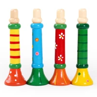 1pc colorful wooden toys trumpet bugle musical toys for kids instruments toy random