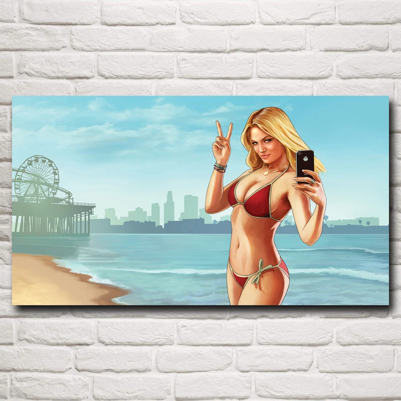 Foocome Grand Theft авто игра плакаты и принты искусство на стену шелковые картинки