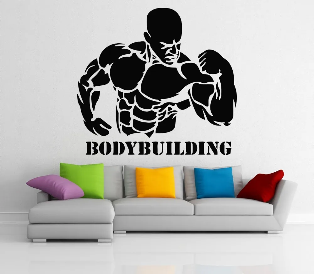 

Bodybuilding Vinyl Wall Stickers Home Art Decoration GYM Wall Decals Vinilos Paredes Muscle Men Women Vinilos Paredes A068