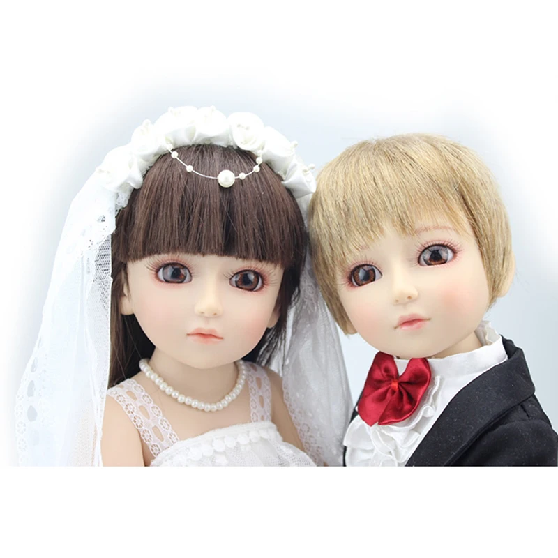 18''handmade реалистичные детские Куклы для девочек и мальчиков Игрушка SD BJD мяч Соединенных свадебные куклы Жених и невеста Детские Реалистичного Куклы