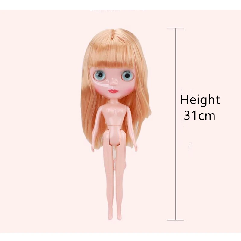 31 см, кукла Nude Blyth, модное платье, шарнирные куклы, BJD для девочек, цветные волосы, сделай сам, макияж, куклы, игрушки для девочек 1/6, игрушки DIY